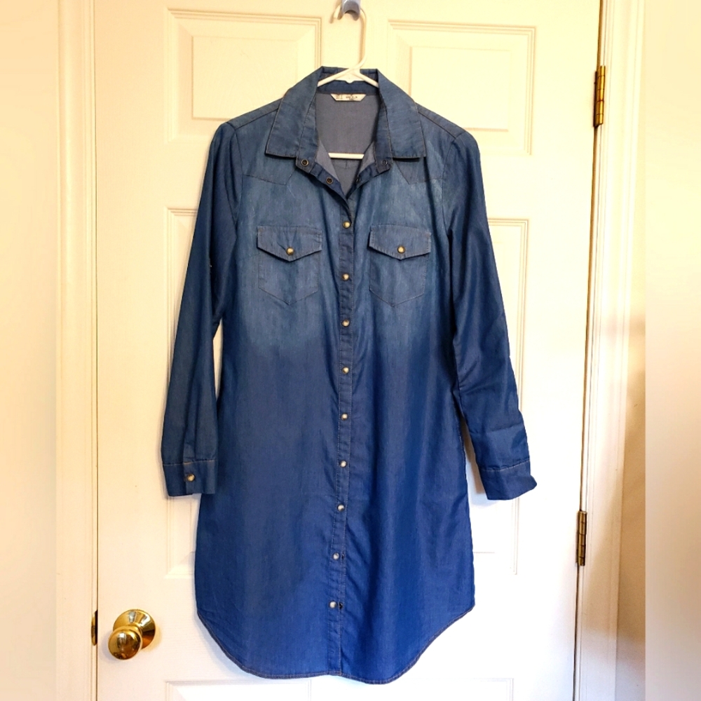 NWOT GRIFFLIN Paris Chambray dress, sz S,